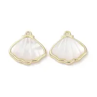 Brass Pave Shell Charms