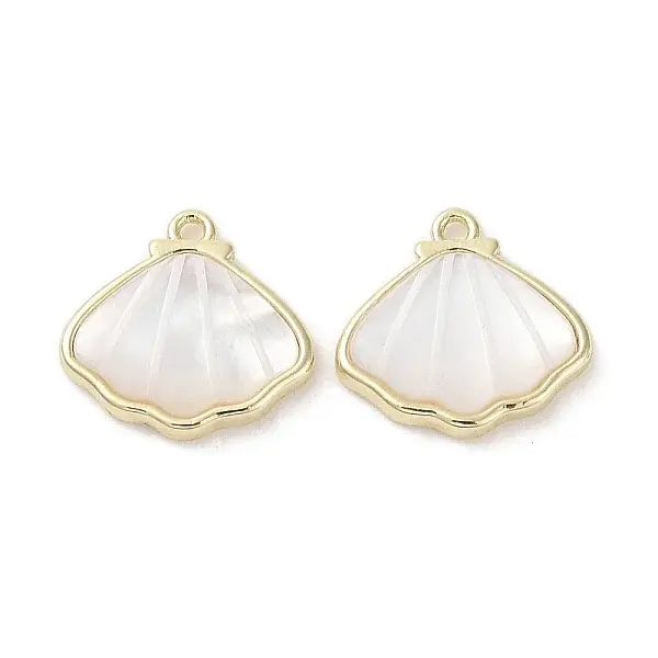 Brass Pave Shell Charms