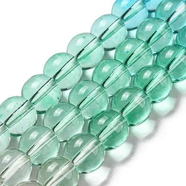 Dyed & Heated Synthetic Quartz Beads Strands
