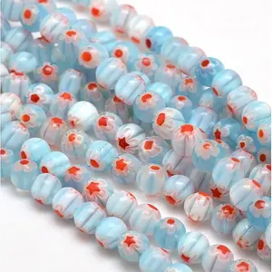 Round Millefiori Glass Lampwork Beads Strands