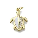 Brass Micro Pave Clear Cubic Zirconia Pendants