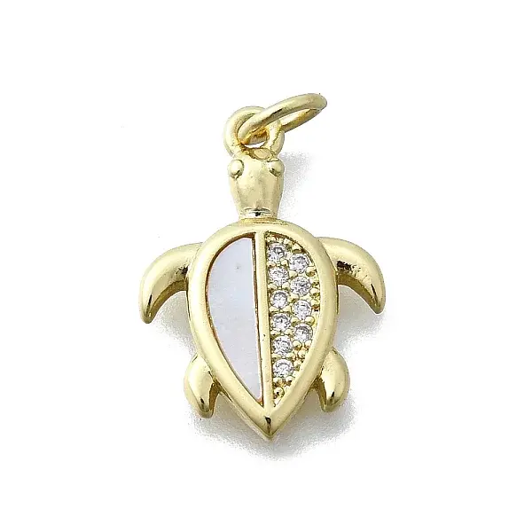 Brass Micro Pave Clear Cubic Zirconia Pendants