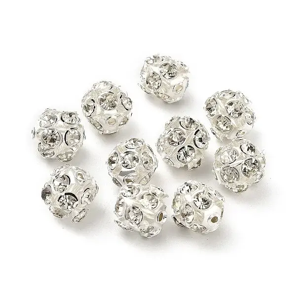 10mm Brass Rhinestone Beads