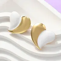 Heart 304 Stainless Steel Stud Earrings