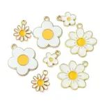 8Pcs 4 Styles Alloy Enamel Charms