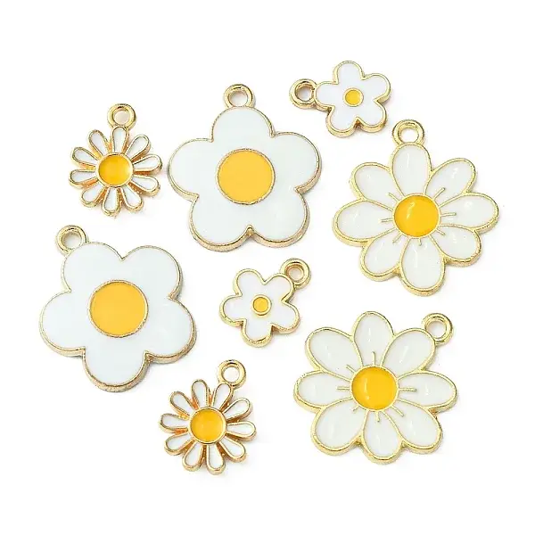 8Pcs 4 Styles Alloy Enamel Charms