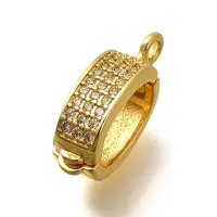Brass Micro Pave Clear Cubic Zirconia Snap Clasps