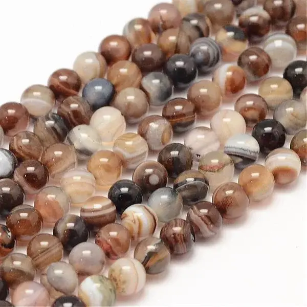 Natural Striped Agate/Banded Agate Bead Strands