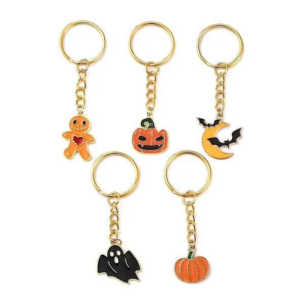 Halloween Theme Alloy Enamel Pendant Keychain