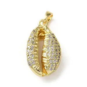 Brass Micro Pave Cubic Zirconia Pendants