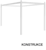 Nebesa nad postel 120x200cm ballerina, konstrukce - bílá