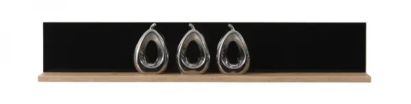 Nástěnná police embra - dub artisan/černý lesk