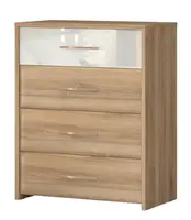 Zásuvková komoda hagop - ořech pacifik/béžová