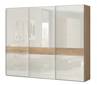 Skříň posuvná 3d hagop-ořech pacifik/béžová - s osvětlením