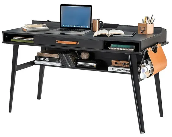 Velký psací stůl nebula - šedá/černá