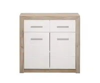 Kombinovaná komoda shine - dub šedý/bílá