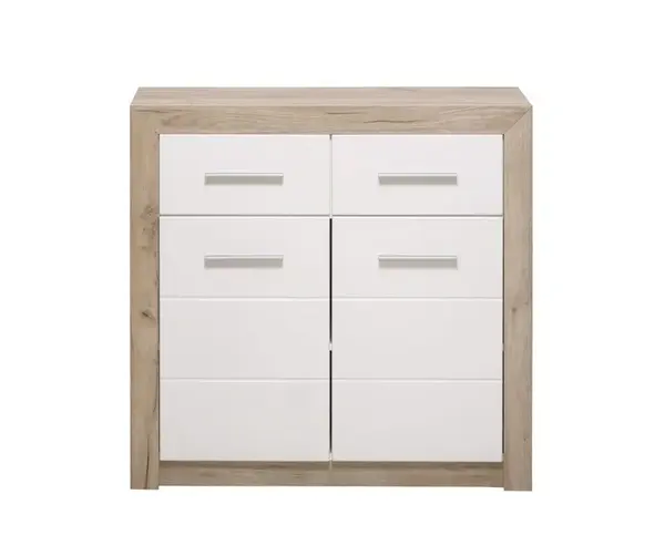 Kombinovaná komoda shine - dub šedý/bílá