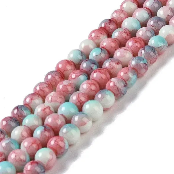 Baking Paint Glass Bead Strands