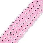Handmade Evil Eye Lampwork Flat Round Bead Strands