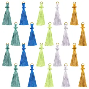 20Pcs 5 Colors Polyester Tassel Pendant