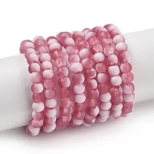 Frosted Crackle Glass Beads Strands