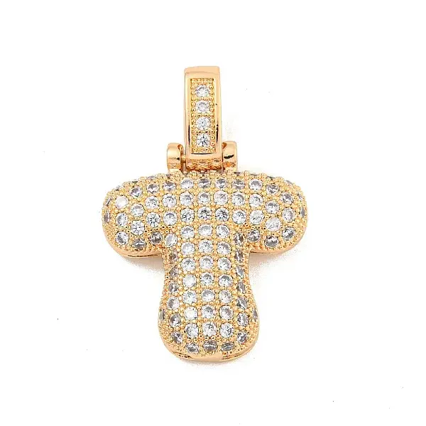 Brass Micro Pave Clear Cubic Zirconia Pendants