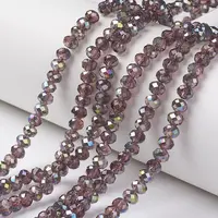 Electroplate Transparent Glass Beads Strands