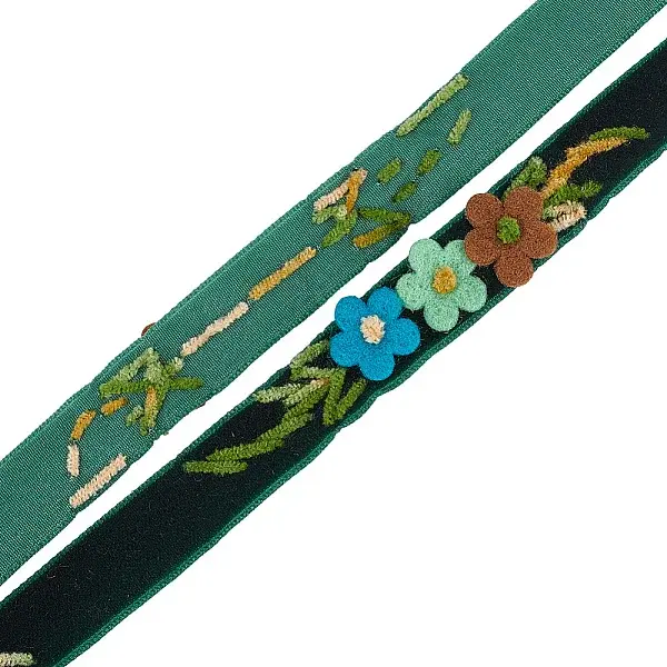 Velvet Handmade Flower Embroidered Lace Ribbons