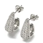 Rack Plating Rack Plating Brass Micro Pave Clear Cubic Zirconia Stud Earrings for Women