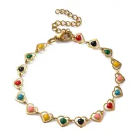 304 Stainless Steel Heart Link Bracelets for Women