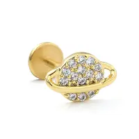 316L Surgical Stainless Steel Micro Pave Clear Cubic Zirconia Cartilage Earrings for Women Men