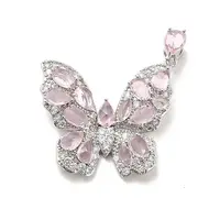 Brass Micro Pave Clear Cubic Zirconia Pendants