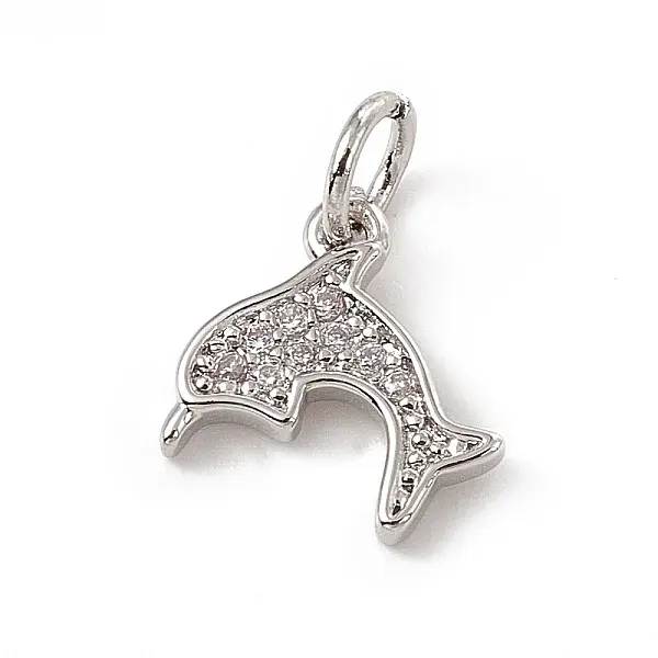 Brass Micro Pave Cubic Zirconia Charms