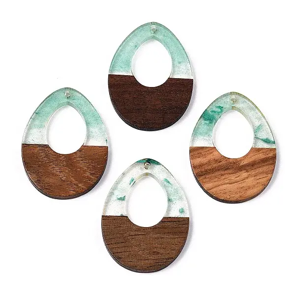 Transparent Resin & Walnut Wood Pendants