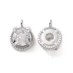 Brass Micro Pave Clear Cubic Zirconia Charms