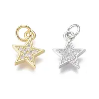 Brass Micro Pave Cubic Zirconia Pendants