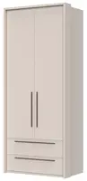 Dvoudveřová šatní skříň se zásuvkami a rámem baptiste - béžová