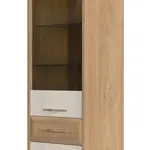 Knihovna s prosklením a osvětlením hagop - ořech/béžová