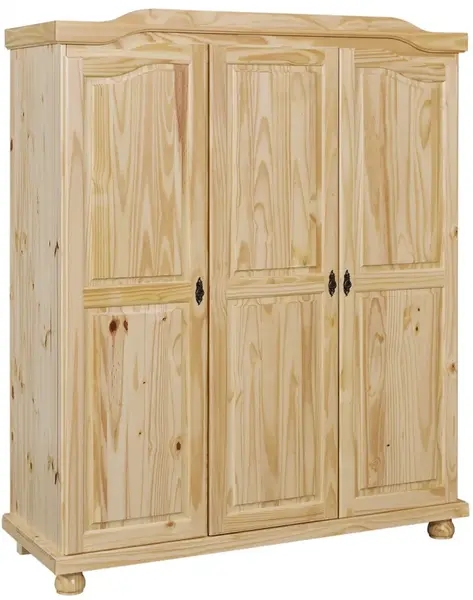 Třídveřová šatní skříň z masivu zorina - borovice