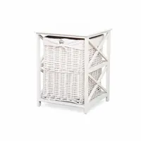 Koš s proutěným košíkem, dřevo/proutí, bílá, rafaello