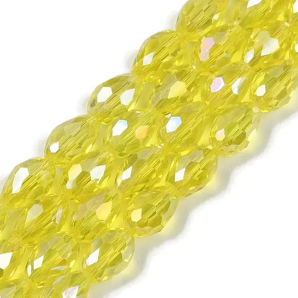 Transparent Electroplate Glass Beads Strands