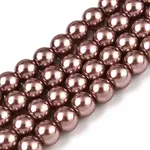 Baking Painted Pearlized Glass Pearl Round Bead Strands