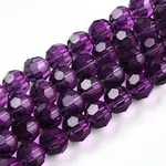 Baking Paint Transparent Glass Beads Strands