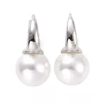 Plastic Pearl Hoop Earrings