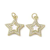 Brass Micro Pave Cubic Zirconia Pendants