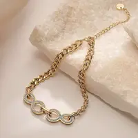 304 Stainless Steel Micro Pave Cubic Zirconia Bracelet