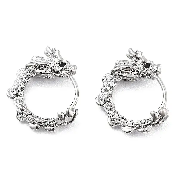 Brass Micro Pave Cubic Zirconia Hoop Earrings for Women