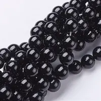 Natural Black Onyx Round Beads Strands