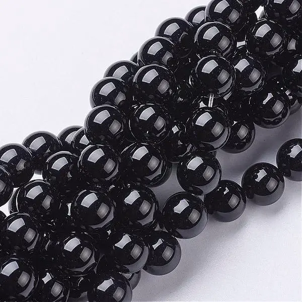 Natural Black Onyx Round Beads Strands