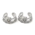 Brass Micro Pave Cubic Zirconia Cuff Earrings